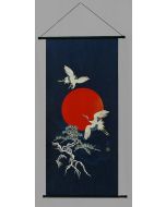 Wandbehang Rollbild Tsuru blau