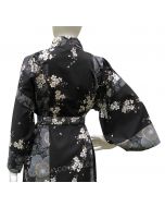 Kimono Sakura (Kirschblüte) schwarz, kurz