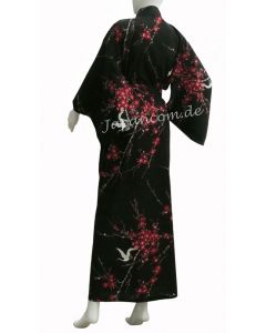 Damen Kimono Cherry Blossom schwarz extra weit 