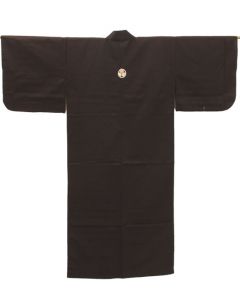 Damen Kimono Mon schwarz 140 cm lang