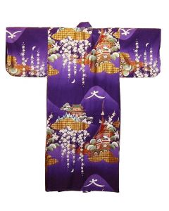 Damen Kimono Daimonji purple