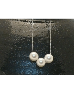 Silberkette mit 3 Perlmutt-Perlen 