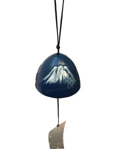 Japanisches Windspiel Glocke aus Gusseisen Furin Fuji blau