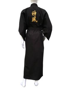 japanischer Herren Kimono Göttlicher Wind (Kamikaze) schwarz