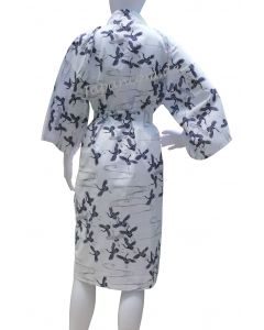 Kimono Schneekraniche weiss kurz