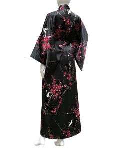 Damen Seiden Kimono Cherry Blossom schwarz