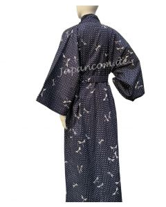 Gütterter Kimono Damen Libelle dunkelblau