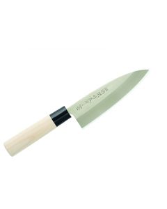 Japanisches Deba Messer aus hochwertigem Edelstahl mit schwerer und massiver Klinge. Klinge ist einseitig geschliffen. 
