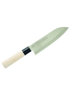 Japanisches Messer Santoku Allzweckmesser mit Griff aus Magonlienholz, 170mm Klingenlänge, Edelstahlklinge