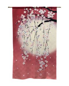 Noren Moonlight Sakura rot Kirschblüten Türvorhang 85 x 150 cm