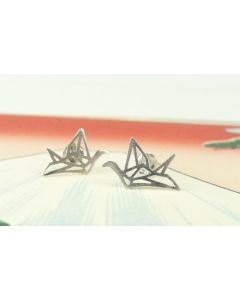 925 Silber Ohrringe Origami Kranich