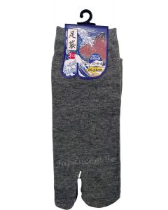 japanische Tabi Socken einfarbig grau, Gr. 40 - 45 aus Baumwolle