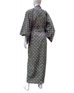 Yukata Kimono Igeta grau-schwarz