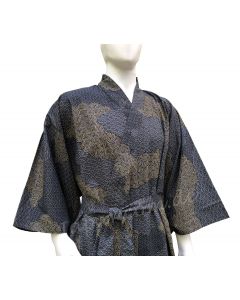 Herren / Männer Yukata Kimono Kumo schwarz aus Japan, 100 % Baumwolle